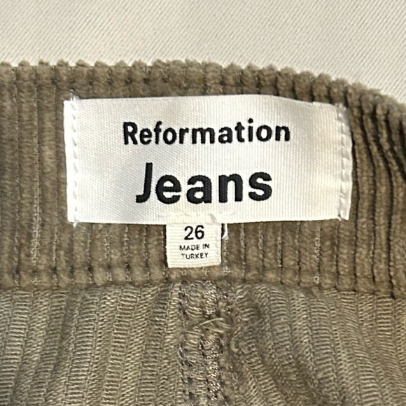 Reformation Jeans Logan Ultra High Rise Wide Leg Corduroy Pants - Size 26 - Picture 7 of 10